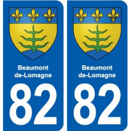 82 Beaumont-de-Lomagne blason autocollant plaque stickers ville