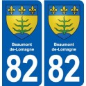 82 Beaumont-de-Lomagne blason autocollant plaque stickers ville