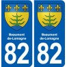 82 Beaumont-de-Lomagne blason autocollant plaque stickers ville