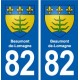 82 Beaumont-de-Lomagne blason autocollant plaque stickers ville