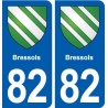82 Bressols blason autocollant plaque stickers ville