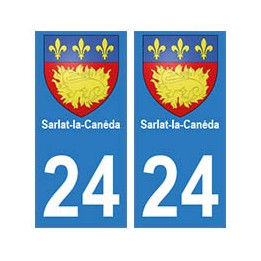 24 Sarlat-la-Canéda autocollant plaque blason armoiries stickers département