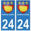 24 Sarlat-la-Canéda autocollant plaque blason armoiries stickers département