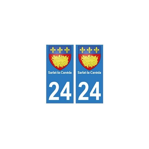 24 Sarlat-la-Canéda autocollant plaque blason armoiries stickers département