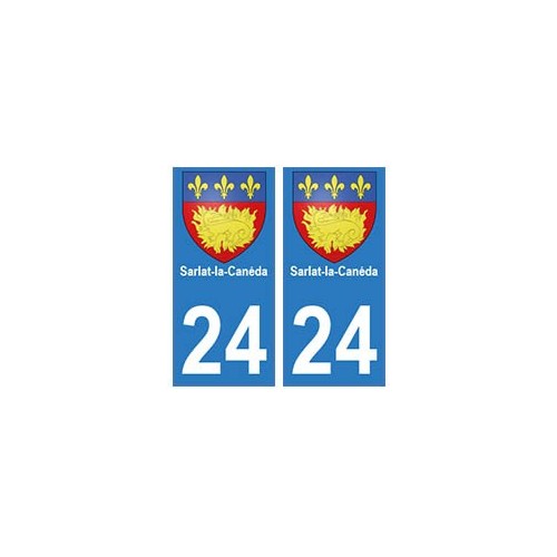 24 Sarlat-la-Canéda autocollant plaque blason armoiries stickers département