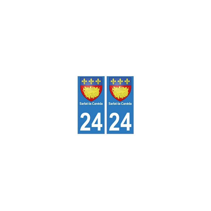 24 Sarlat-la-Canéda autocollant plaque blason armoiries stickers département