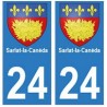 24 Sarlat-la-Canéda autocollant plaque blason armoiries stickers département