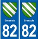 82 Bressols blason autocollant plaque stickers ville
