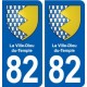 82 La Ville-Dieu-du-Temple blason autocollant plaque stickers ville