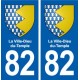 82 La Ville-Dieu-du-Temple blason autocollant plaque stickers ville