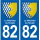 82 La Ville-Dieu-du-Temple blason autocollant plaque stickers ville