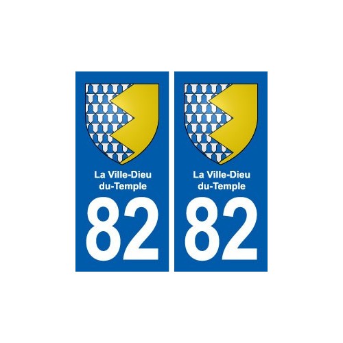 82 La Ville-Dieu-du-Temple blason autocollant plaque stickers ville