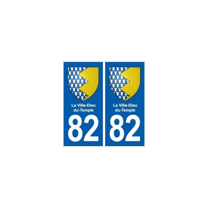 82 La Ville-Dieu-du-Temple blason autocollant plaque stickers ville