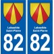 82 Labastide-Saint-Pierre stemma adesivo piastra adesivi città
