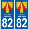 82 Labastide-Saint-Pierre stemma adesivo piastra adesivi città