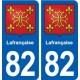 82 Lafrançaise blason autocollant plaque stickers ville