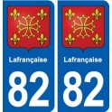 82 Lafrançaise escudo de armas de la etiqueta engomada de la placa de pegatinas de la ciudad