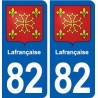 82 Lafrançaise blason autocollant plaque stickers ville