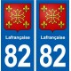 82 Lafrançaise blason autocollant plaque stickers ville