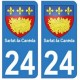 24 Sarlat-la-Canéda autocollant plaque blason armoiries stickers département