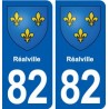 82 Réalville blason autocollant plaque stickers ville