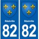 82 Réalville blason autocollant plaque stickers ville