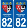 82 Saint-Antonin-Noble-Val blason autocollant plaque stickers ville