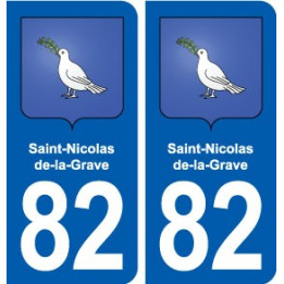 82 Saint-Nicolas-de-la-Grave blason autocollant plaque stickers ville