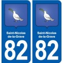 82 Saint-Nicolas-de-la-Grave blason autocollant plaque stickers ville