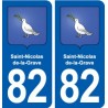 82 Saint-Nicolas-de-la-Grave blason autocollant plaque stickers ville