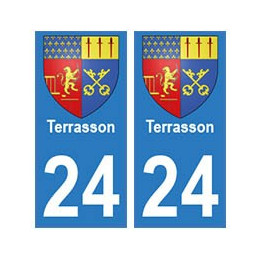 24 Terrasson autocollant plaque blason armoiries stickers département