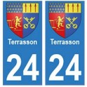 24 Terrasson-aufkleber platte wappen wappen sticker-abteilung