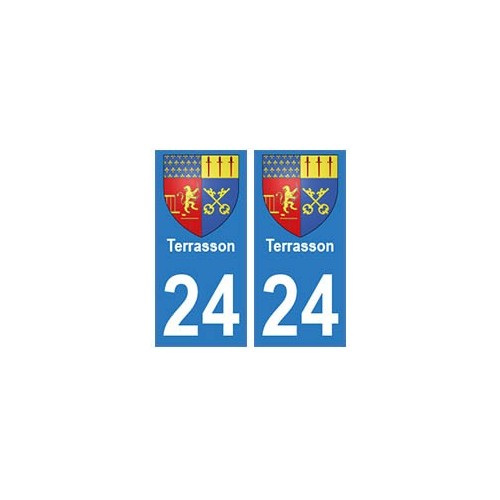 24 Terrasson autocollant plaque blason armoiries stickers département