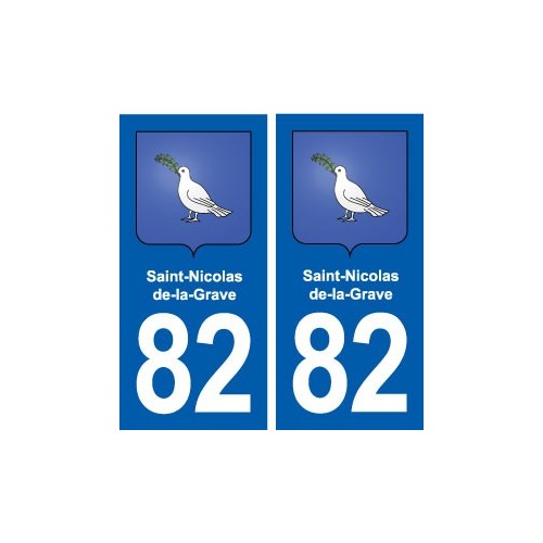 82 Saint-Nicolas-de-la-Grave blason autocollant plaque stickers ville
