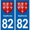 82 Septfonds stemma adesivo piastra adesivi città