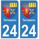 24 Terrasson autocollant plaque blason armoiries stickers département