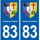83 Adrets-de-l'Estérel blason autocollant plaque stickers ville