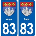 83 Aups blason autocollant plaque stickers ville