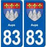 83 Aups blason autocollant plaque stickers ville