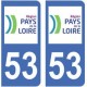 53 Mayenne autocollant plaque