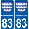 83 Bagnols-en-Forêt blason autocollant plaque stickers ville