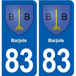 83 Barjols blason autocollant plaque stickers ville