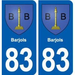 83 Barjols blason autocollant plaque stickers ville