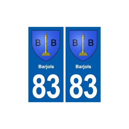83 Barjols blason autocollant plaque stickers ville
