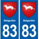83 Belgentier blason autocollant plaque stickers ville
