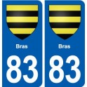 83 Bras blason autocollant plaque stickers ville