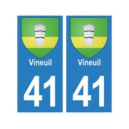 41 Vineuil autocollant plaque blason armoiries stickers département ville