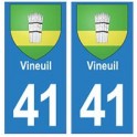 41 Vineuil autocollant plaque blason armoiries stickers département ville