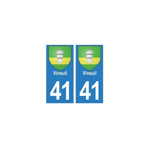 41 Vineuil autocollant plaque blason armoiries stickers département ville