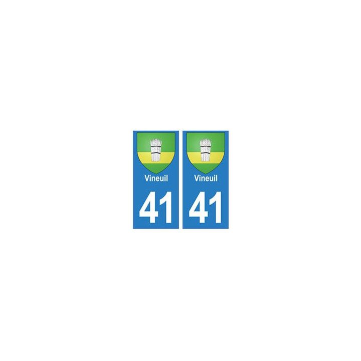 41 Vineuil autocollant plaque blason armoiries stickers département ville